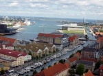 Копенгаген. Вид со шпиля церкви Христа Спасителя в сторону порта.